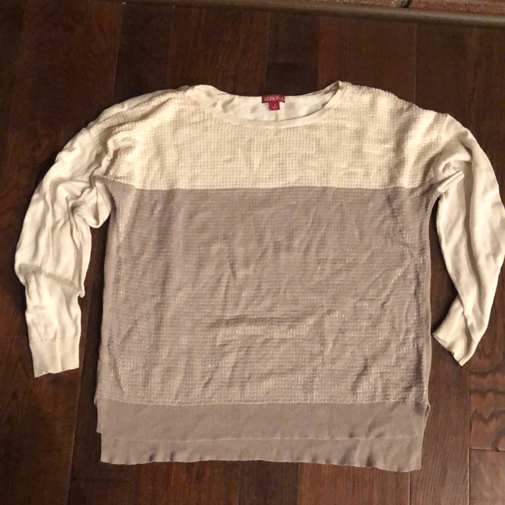 Merona 1 Plus Color Block Drop Hem Sweater